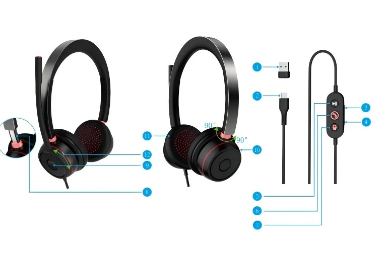 Noise Cancelling Headset For Teams high quality